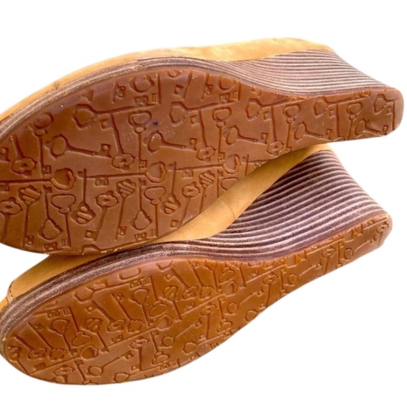 Women’s FOSSIL Suede Leather Peep Toe Wedges Size 8 - Picture 3 of 5